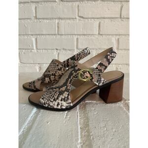 Cole Haan Women's Philomina Grand Snakeskin Heeled Sandal Size 8.5